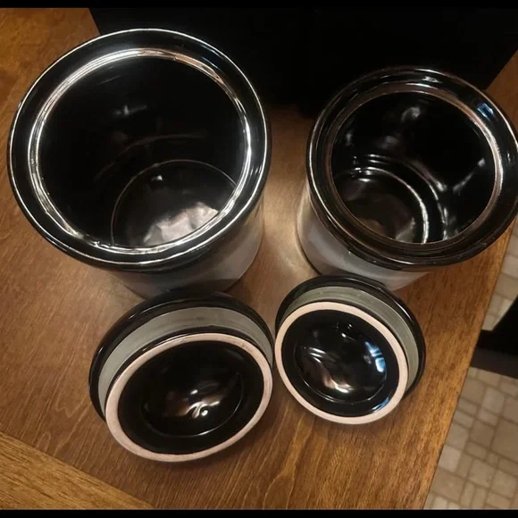 Sango Nova Black 2-piece Kitchen Canister Set - Picture 2 of 7